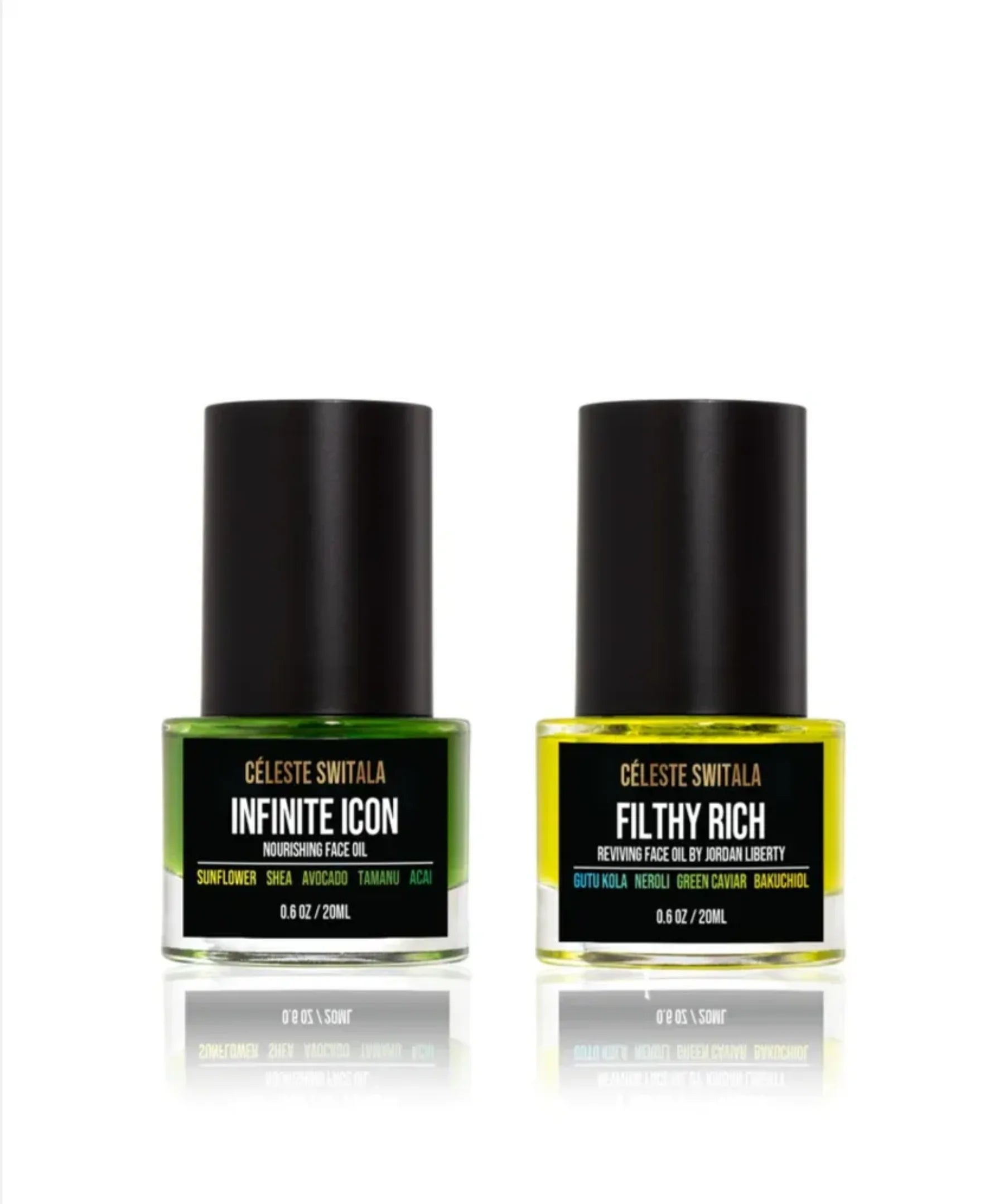 Céleste Switala Infinite Icon Nourishing Grooming Oil and Filthy Rich Reviving Face Oil 20ml duo