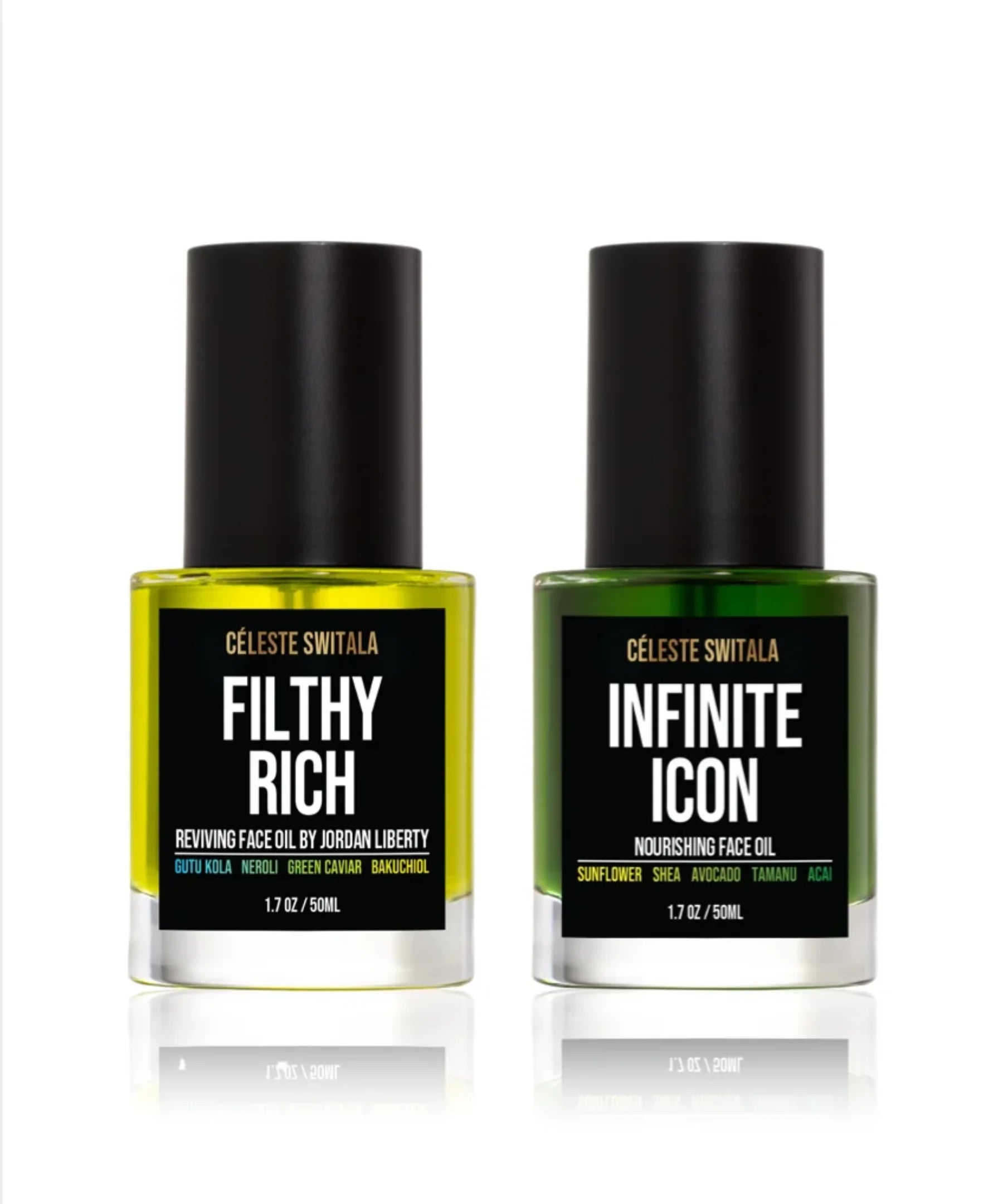 Céleste Switala Filthy Rich Reviving Face Oil and Infinite Icon Nourishing Grooming Oil 50 ml duo