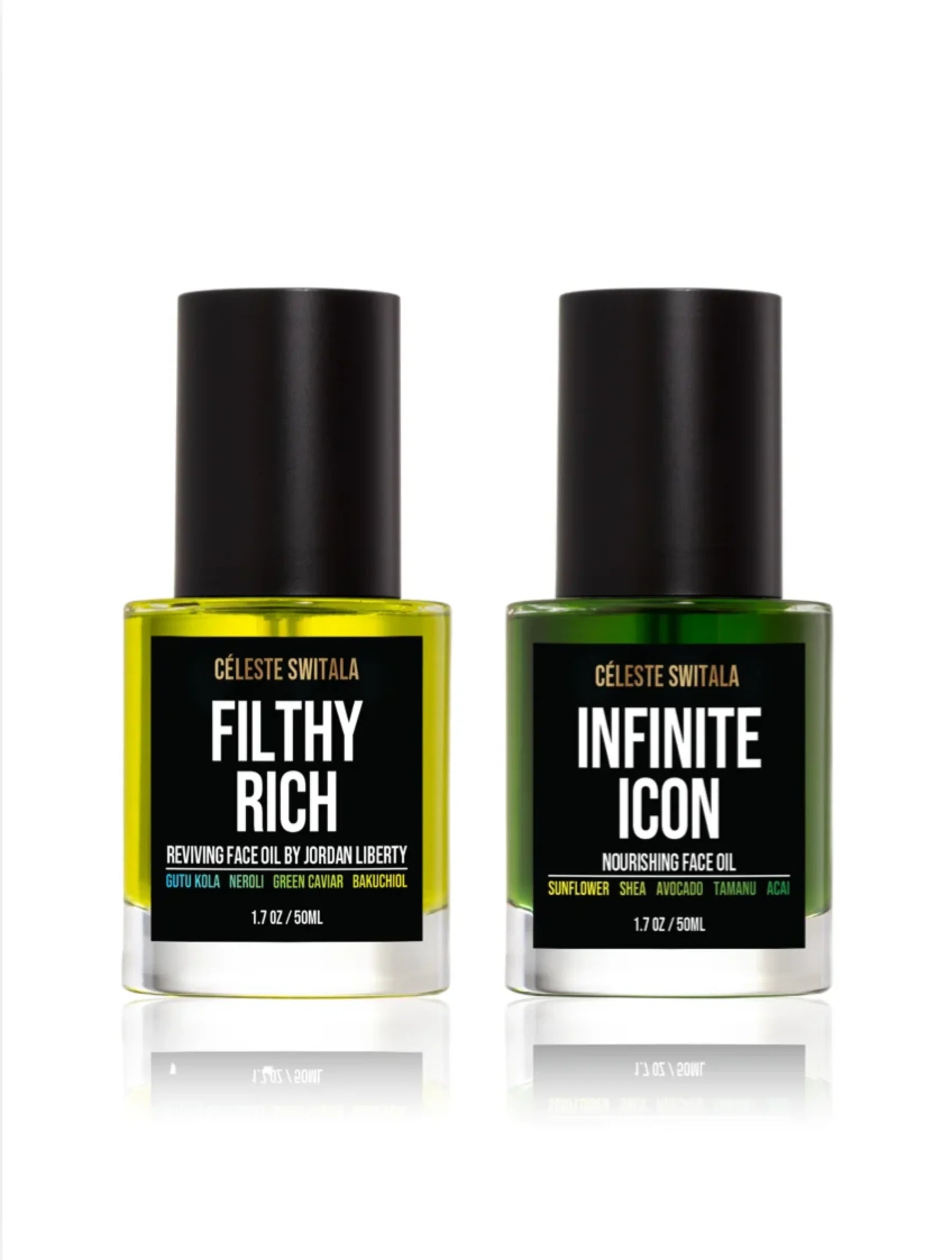 Céleste Switala Filthy Rich Reviving Face Oil and Infinite Icon Nourishing Grooming Oil 50 ml duo