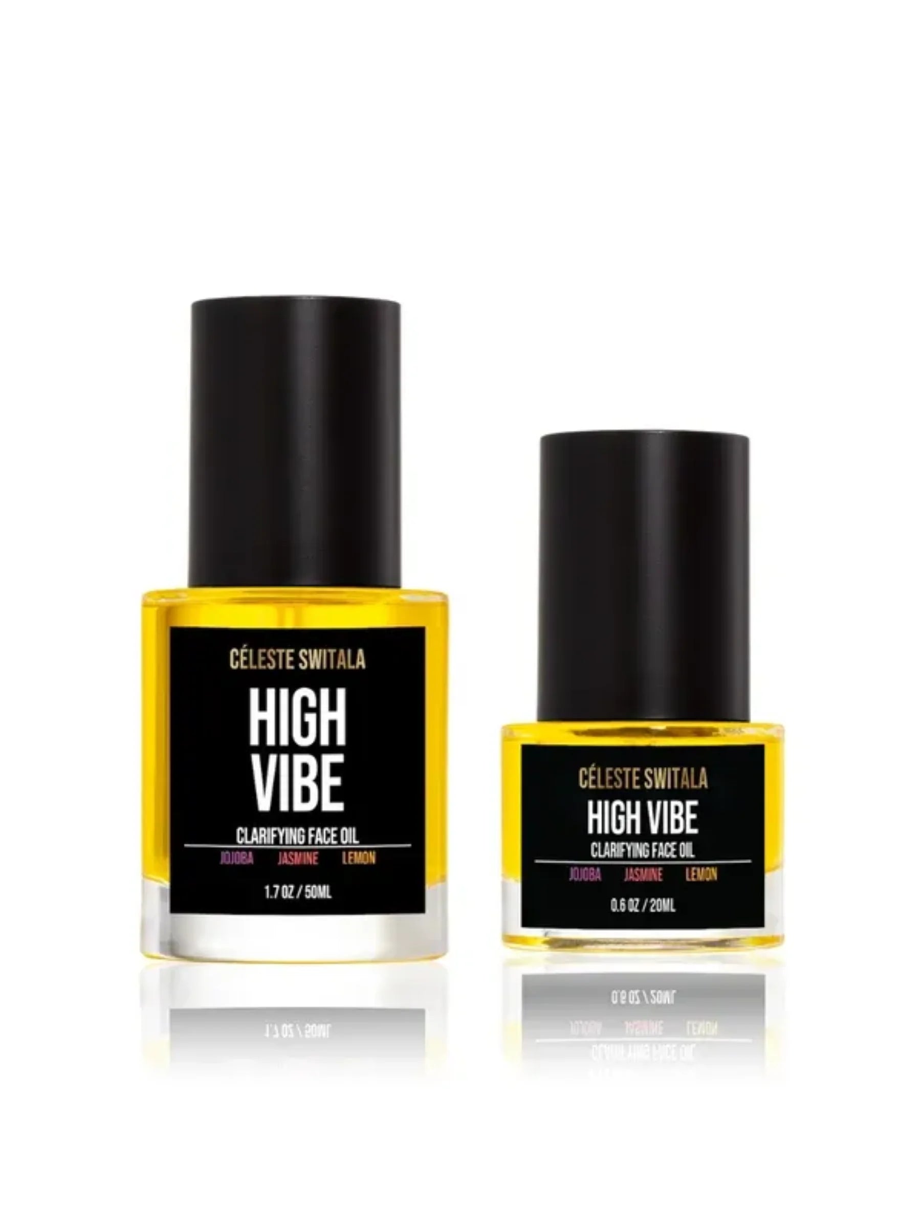 High Vibe Clarifying Face Oil in 50 mL and 20 mL bottles by Céleste Switala