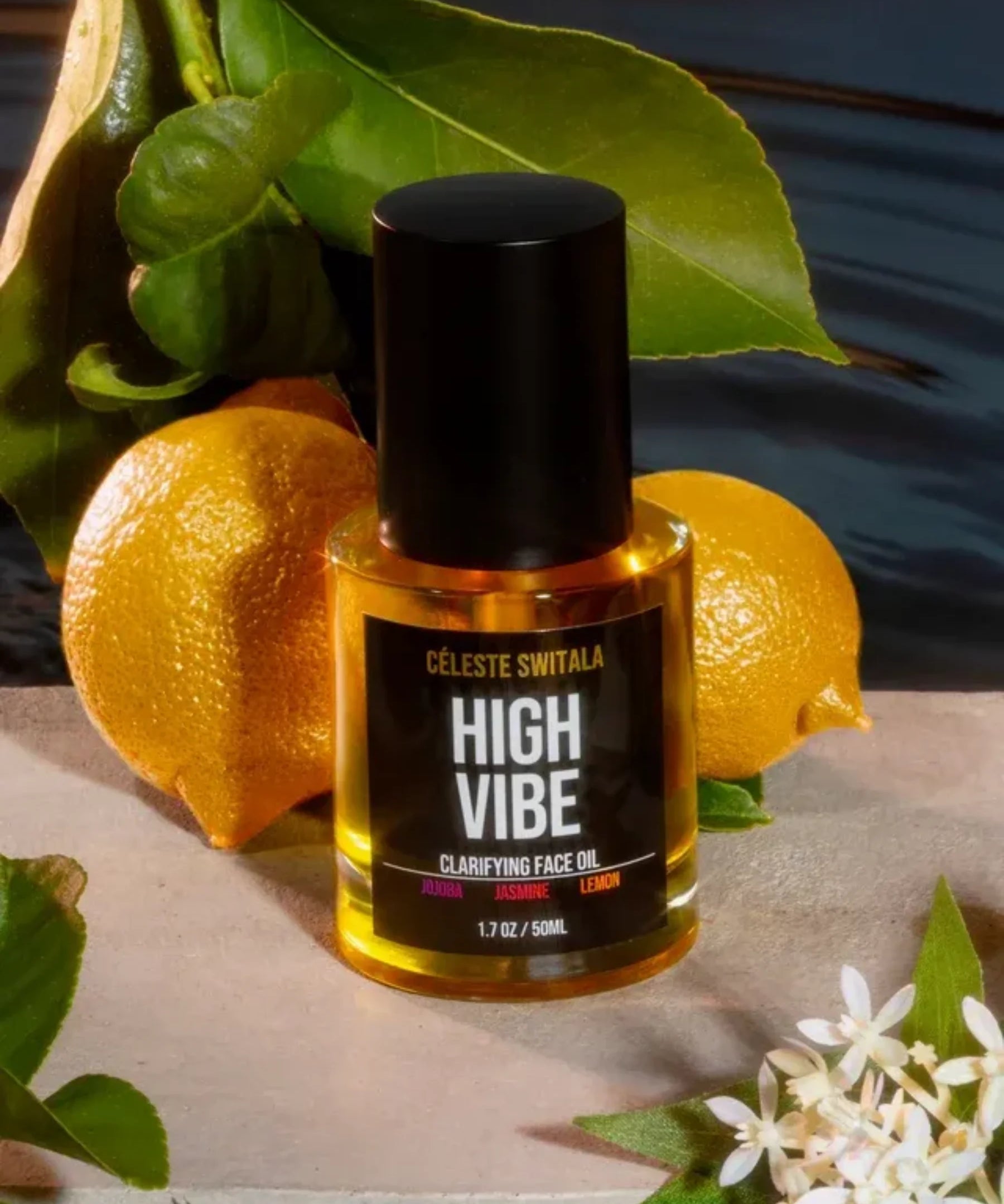 High Vibe Clarifying Face Oil with lemon and botanical ingredients