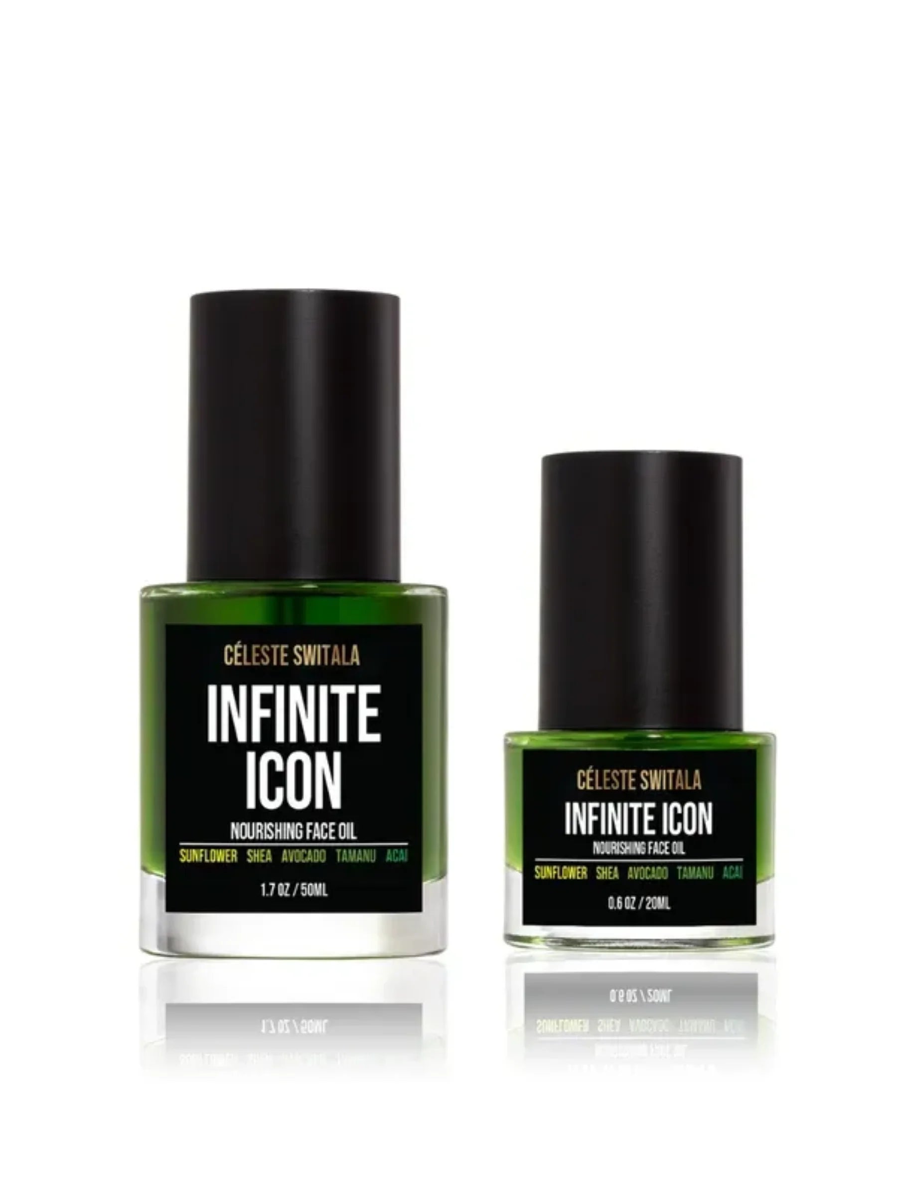 Infinite Icon Nourishing Face Oil bottles in 50 ml and 20 ml sizes