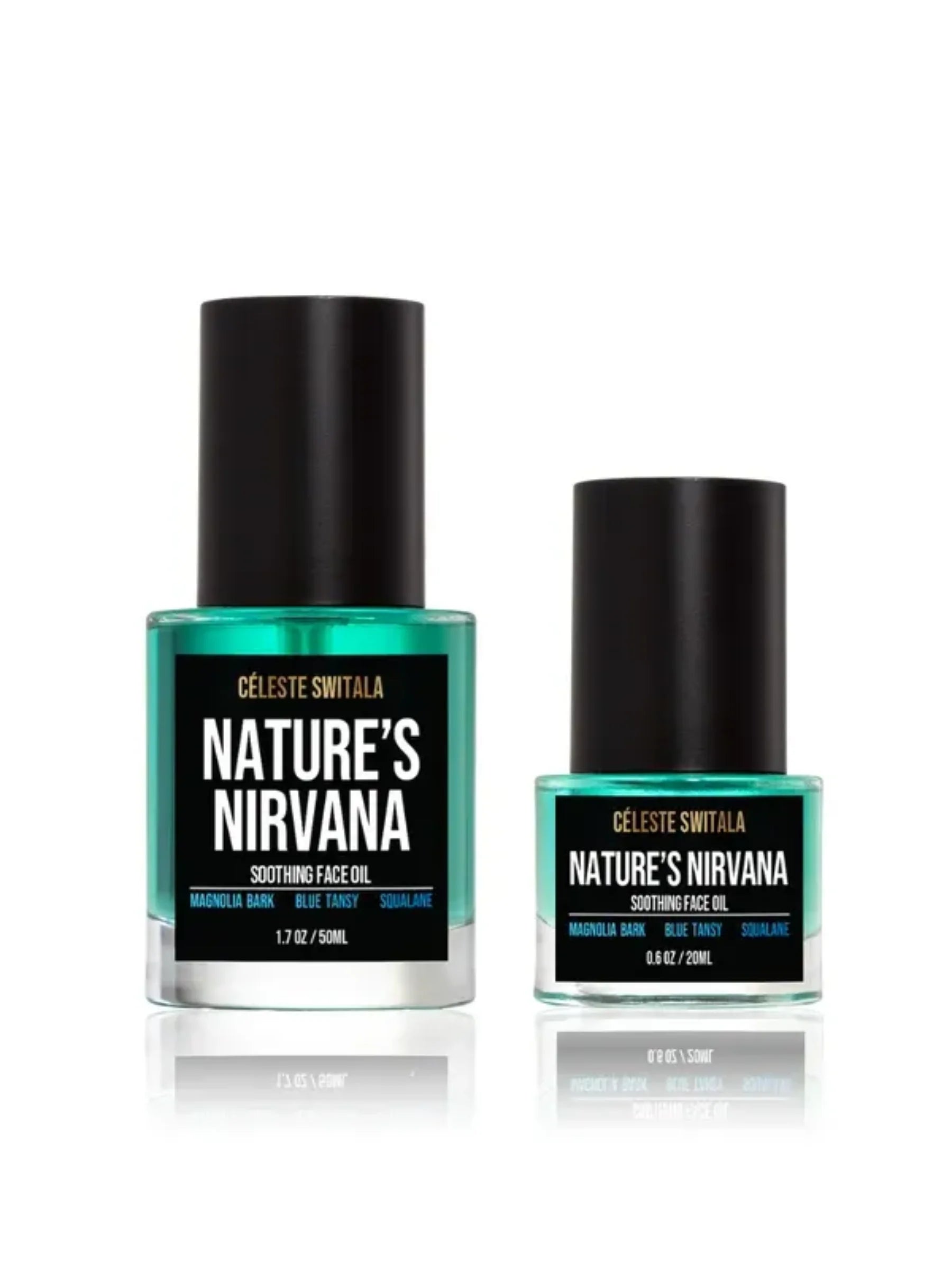 Céleste Switala Nature’s Nirvana Soothing Face Oil in 50ml and 20ml bottles
